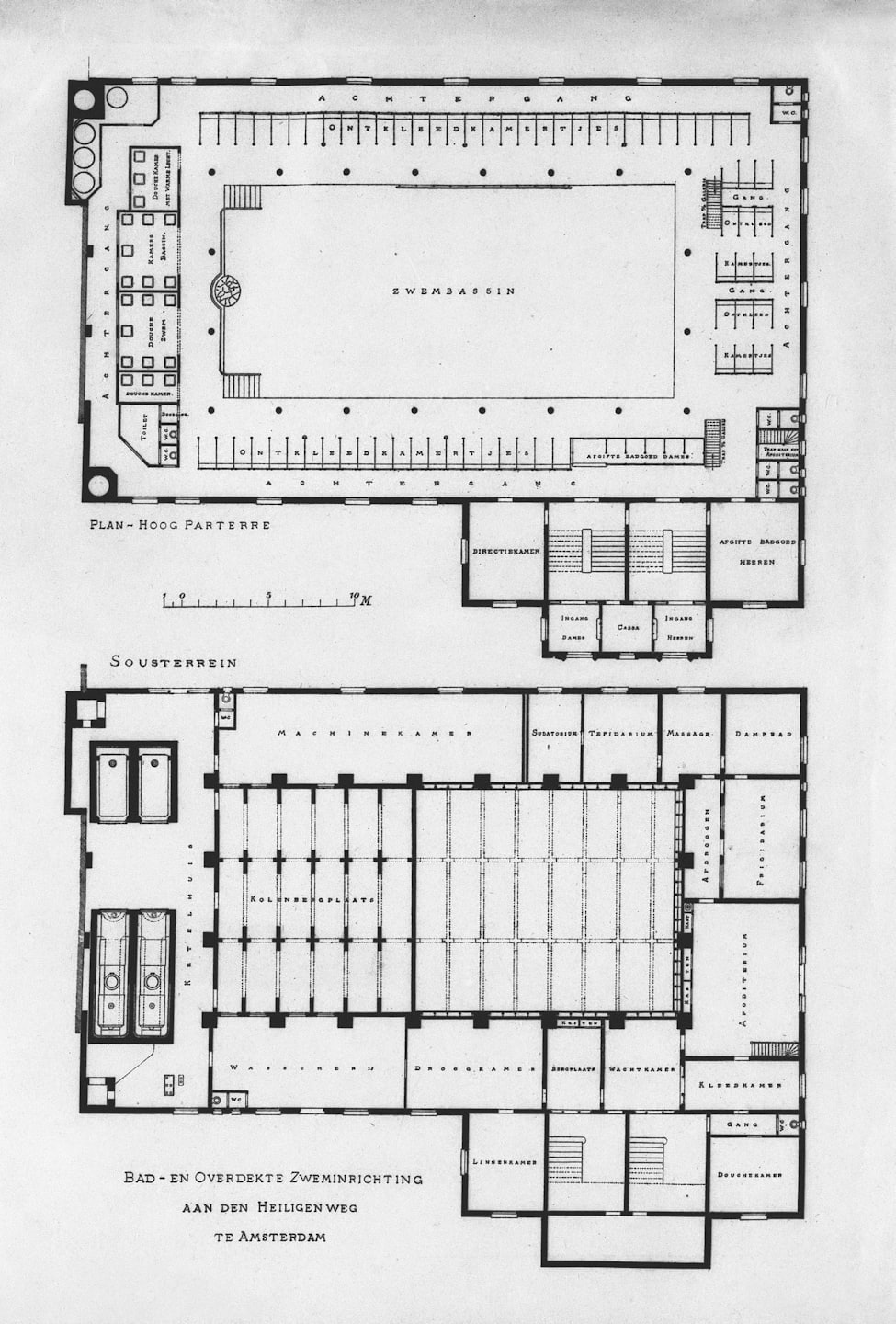 Planimetria architettonica di un impianto bagno e piscina.